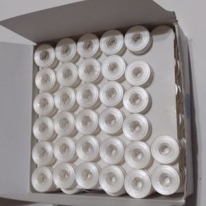 140pc Bobbins White Plastic Sided